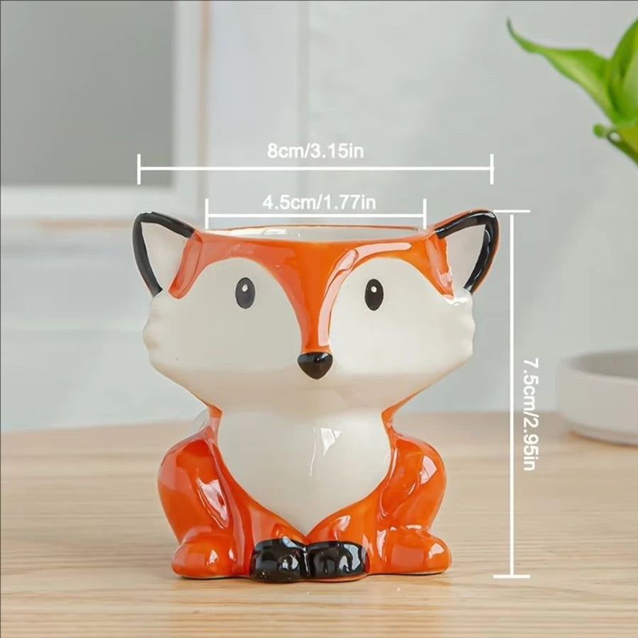1pc A Cute Animal-Themed Ceramic Planter for Succulents, Perfect for Decorating Your Balcony Table.Gardening Gift Home Decor