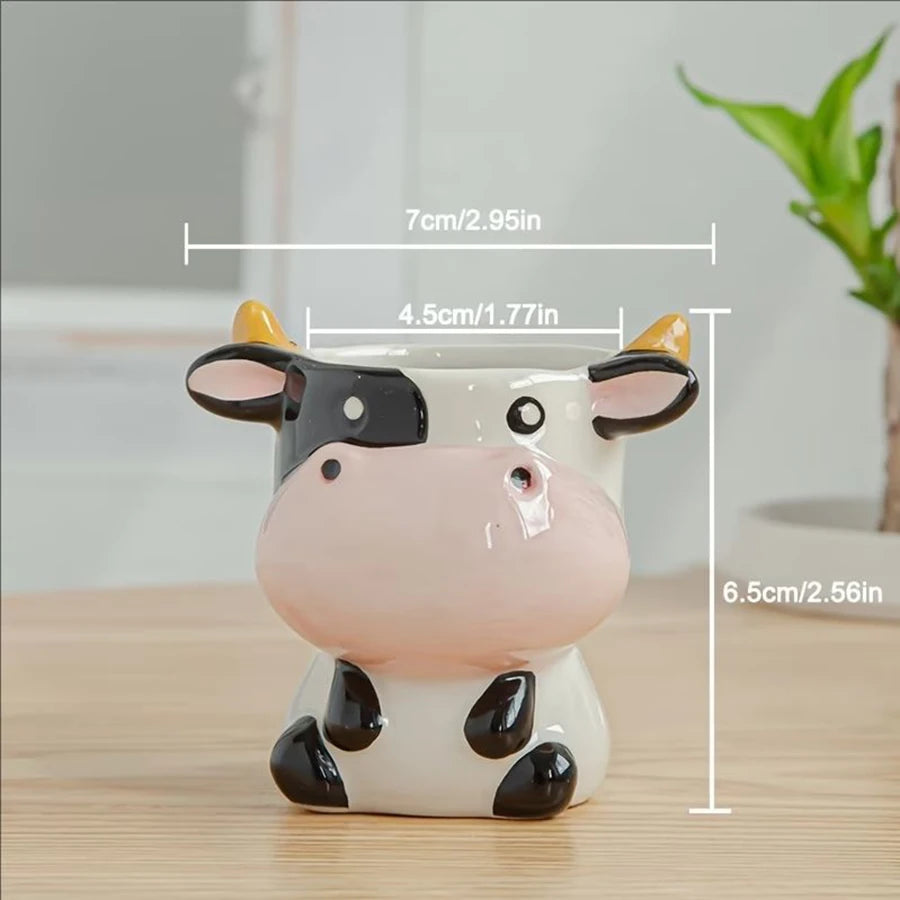 1pc A Cute Animal-Themed Ceramic Planter for Succulents, Perfect for Decorating Your Balcony Table.Gardening Gift Home Decor