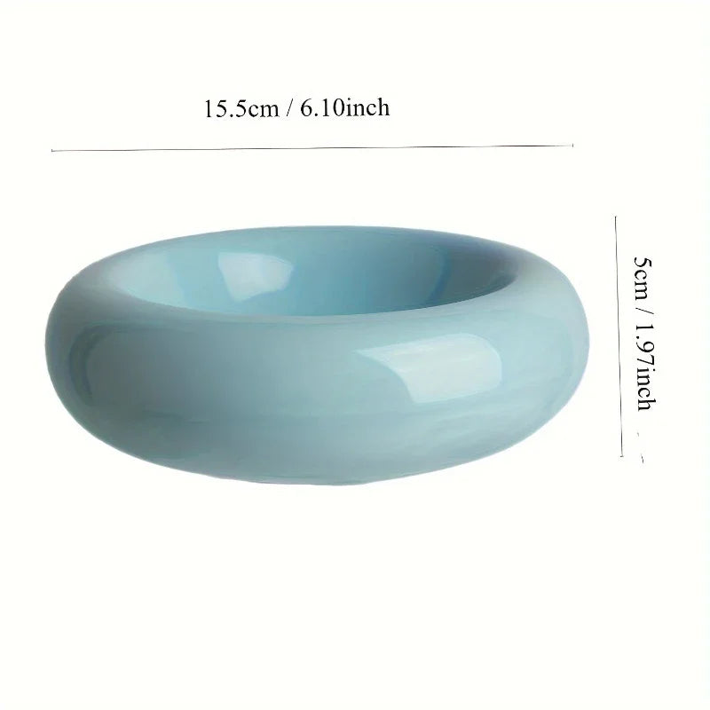 Ceramic cat bowl, pet bowl, cat bowl, donut dispenser, Dudu cat bowl, cat food bowl, spill proof water bowl, snack bowl