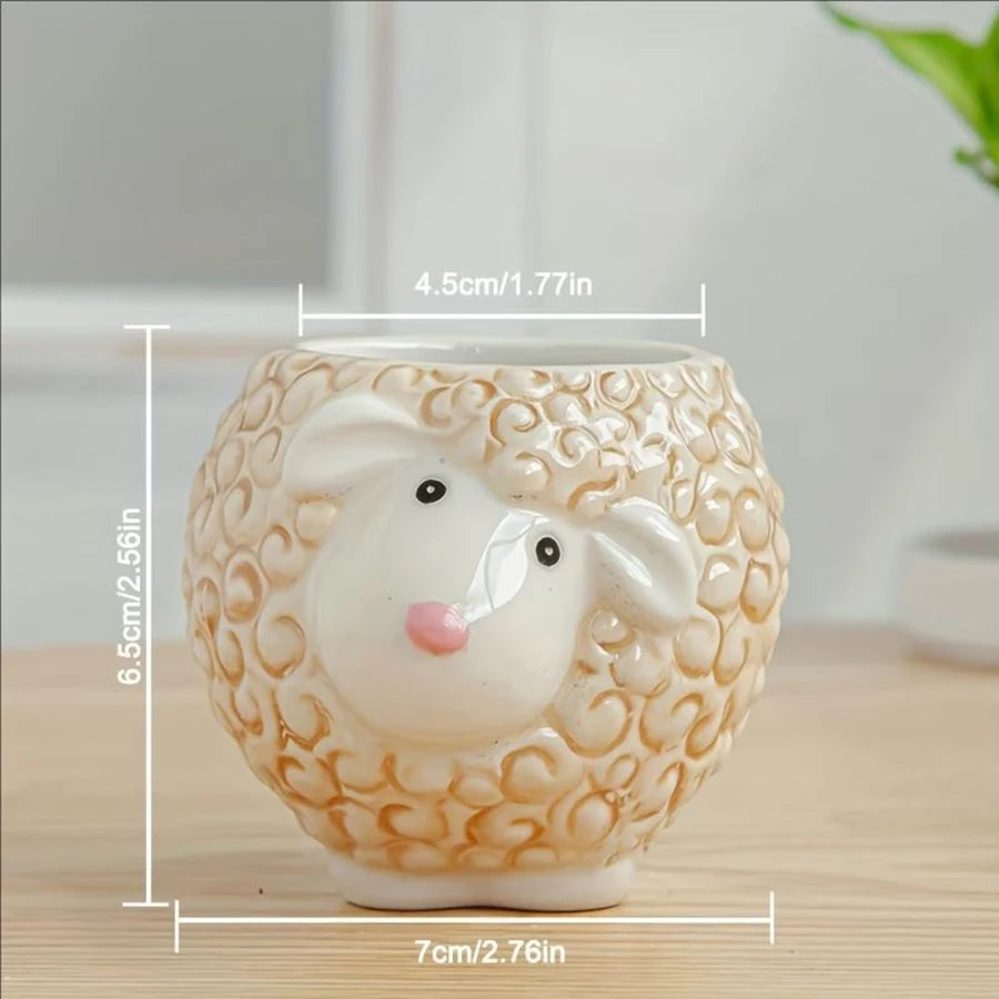 1pc A Cute Animal-Themed Ceramic Planter for Succulents, Perfect for Decorating Your Balcony Table.Gardening Gift Home Decor
