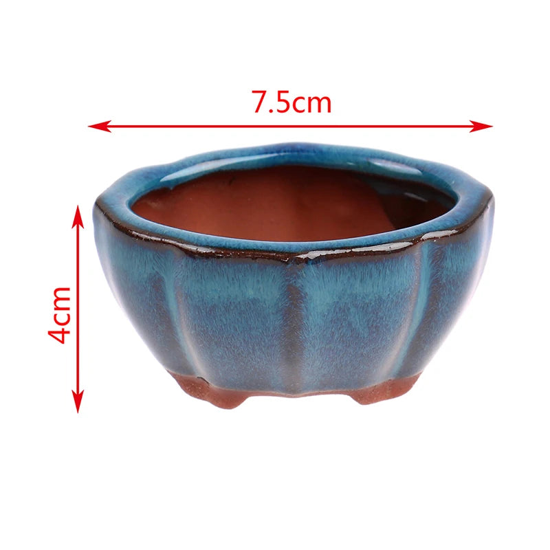 New Chinese Style Bonsai Flowerpot Ceramic Craft Plant Pot Planter Home Decor 7.5*5.7*4cm