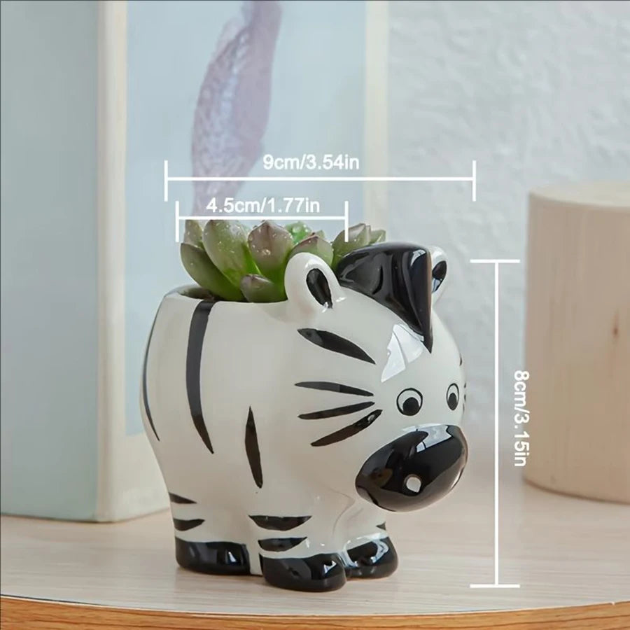1pc A Cute Animal-Themed Ceramic Planter for Succulents, Perfect for Decorating Your Balcony Table.Gardening Gift Home Decor