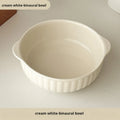 Dual-Handle Large-Capacity Ceramic Bowl, Microwave & Oven Safe, Multi-Purpose for Soup/Salad/Noodle/Fruit, Kitchen Tableware