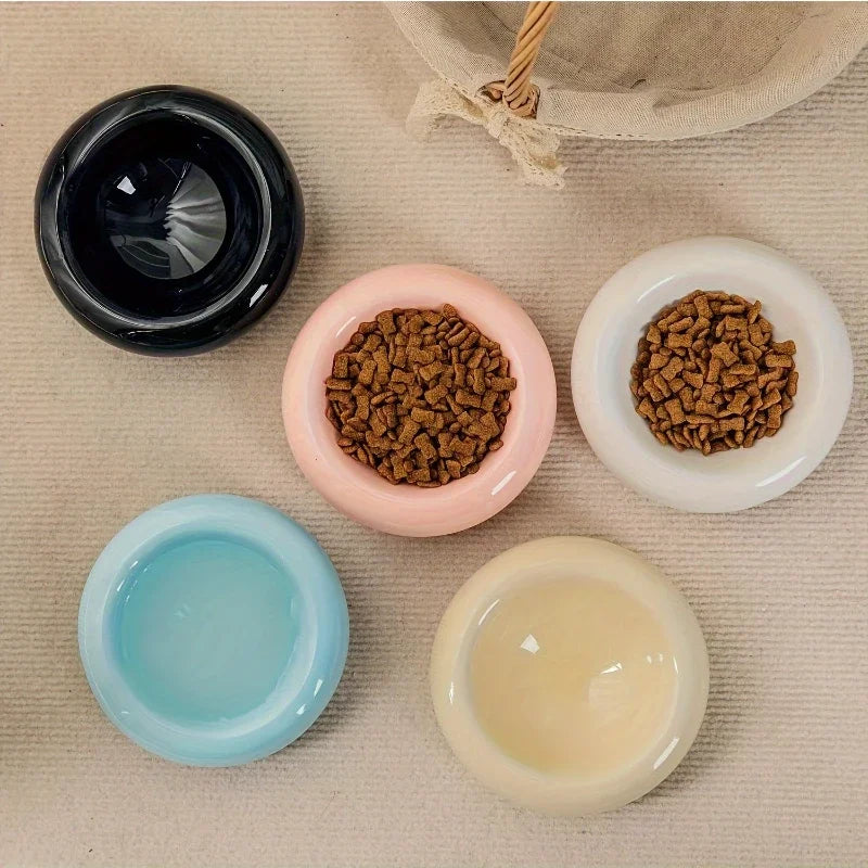 Ceramic cat bowl, pet bowl, cat bowl, donut dispenser, Dudu cat bowl, cat food bowl, spill proof water bowl, snack bowl