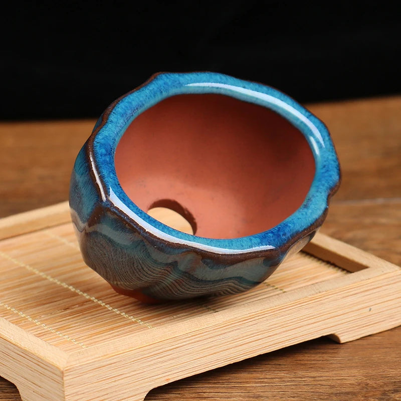 New Chinese Style Bonsai Flowerpot Ceramic Craft Plant Pot Planter Home Decor 7.5*5.7*4cm