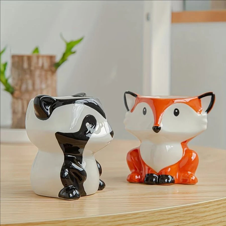 1pc A Cute Animal-Themed Ceramic Planter for Succulents, Perfect for Decorating Your Balcony Table.Gardening Gift Home Decor