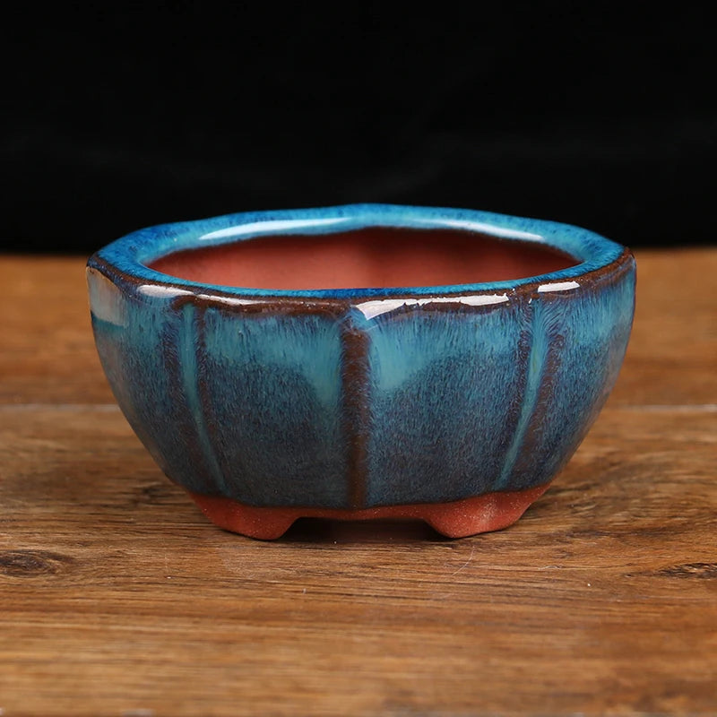 New Chinese Style Bonsai Flowerpot Ceramic Craft Plant Pot Planter Home Decor 7.5*5.7*4cm